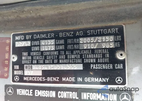 1982 Mercedes-Benz 380 Sl z USA, uszkodzony, nr VIN WDBBA45A1CB014365